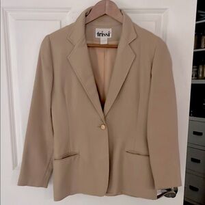 70’s Vintage Tan Blazer with gold buttons size 8